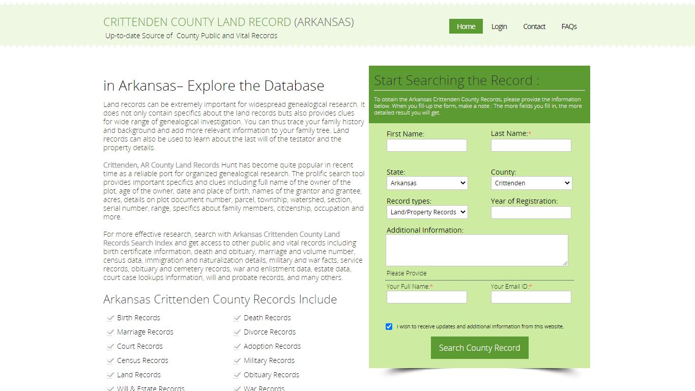 Crittenden County, Arkansas Public Land & Property Records